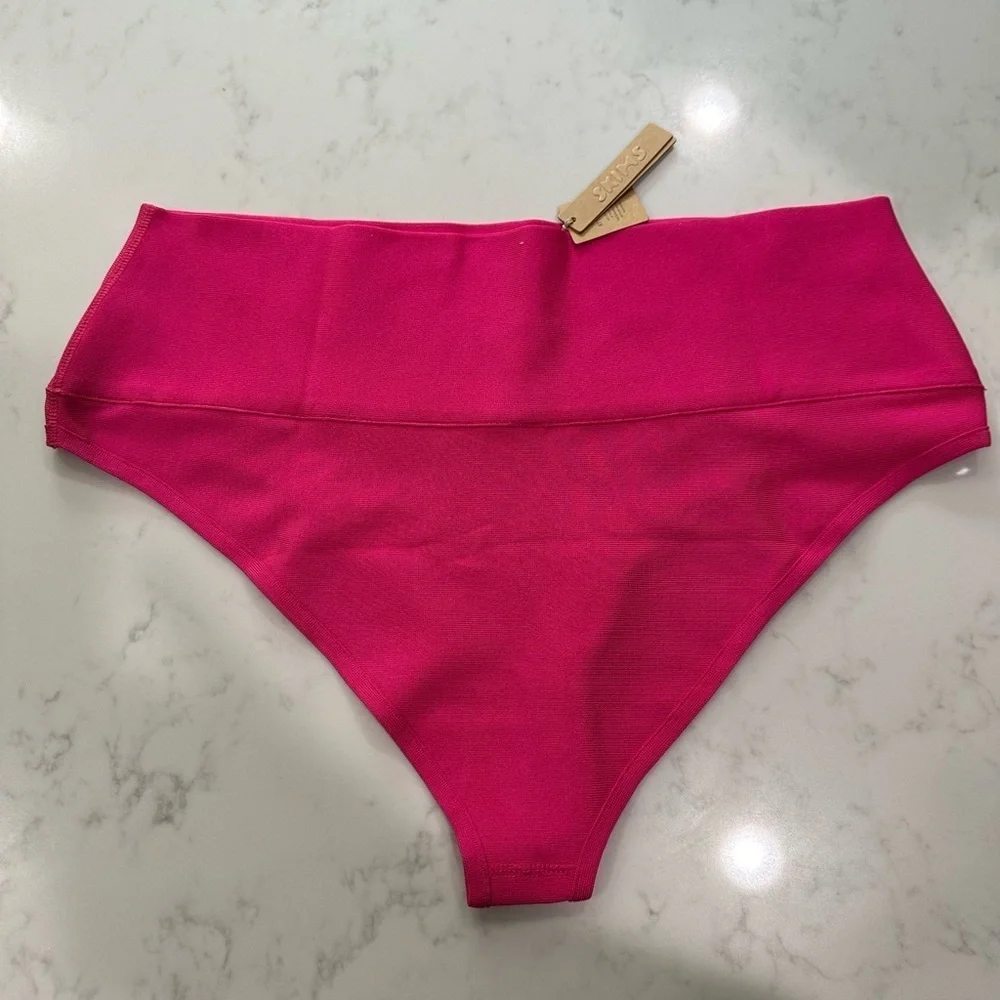 Skims Knit Beachwear High Waisted Bottom - Magenta Pink Size 3X